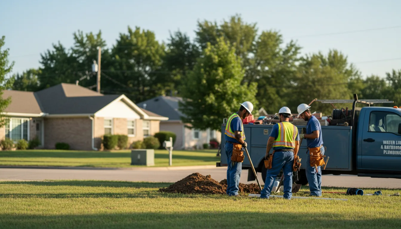 Residential water line and bathroom plumbing service in Wyoming, NY